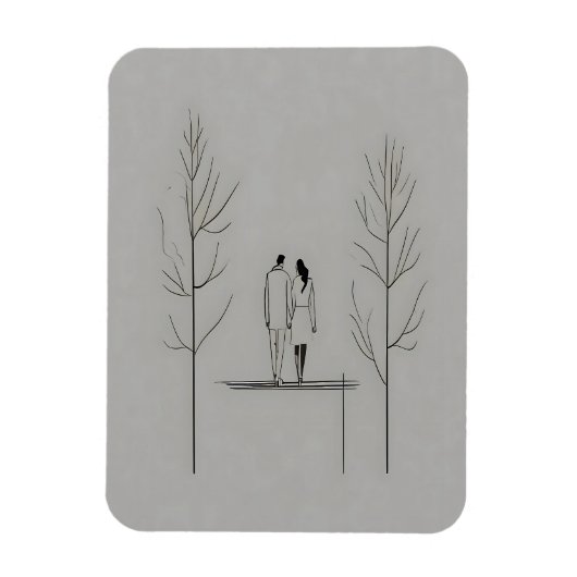 Minimalistisches Paar Moderne Kunst Magnet (Vertikal)