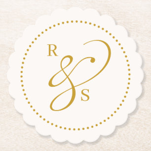Minimalistisches Paar-Monogramm Untersetzer