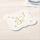 Minimalistisches Paar-Monogramm Untersetzer (angewinkelt)