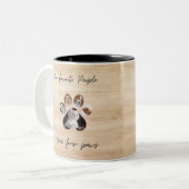 Minimalistisches Pad Print Typografy Pet Foto Zweifarbige Tasse (Vorderseite Links)