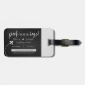 Minimalistisches Paket, das Sie als Hochzeitszette Gepäckanhänger (Rückseite horizontal)