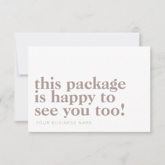 Minimalistisches Paketkonzept für Sie - Beige Busi Dankeskarte (Vorderseite)