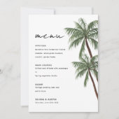 Minimalistisches Palmenbäume Hochzeitsmenü Einladung (Vorderseite)