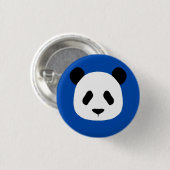 Minimalistisches Panda Muster - Cobalt Blue Button (Vorne & Hinten)