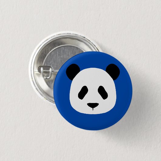 Minimalistisches Panda Muster - Cobalt Blue Button (Vorne & Hinten)