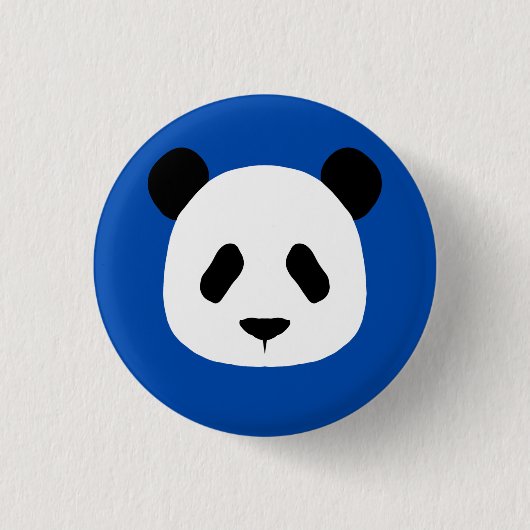 Minimalistisches Panda Muster - Cobalt Blue Button (Vorderseite)