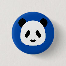 Minimalistisches Panda Muster - Cobalt Blue