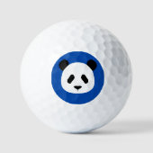 Minimalistisches Panda Muster - Cobalt Blue Golfball (Vorderseite)