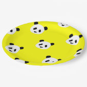 Minimalistisches Panda-Muster - Gelb Pappteller (Schrägansicht)