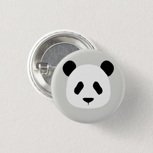 Minimalistisches Panda-Muster - leicht grau Button (Vorne & Hinten)