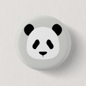 Minimalistisches Panda-Muster - leicht grau Button (Vorderseite)