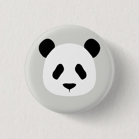 Minimalistisches Panda-Muster - leicht grau Button (Vorderseite)