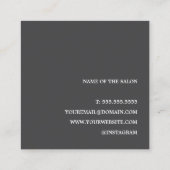 Minimalistisches Papier Beige Dunkle graue Haare B Quadratische Visitenkarte (Rückseite)