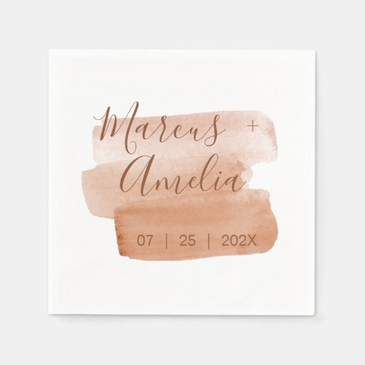 Minimalistisches Papier mit moderner Aquarellfarbe Serviette (Vorderseite)