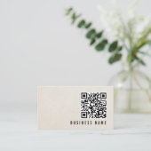 Minimalistisches Papierstruktur-QR-Code-Bold-Berat Visitenkarte (Stehend Vorderseite)
