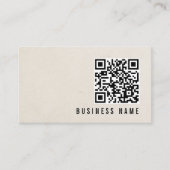 Minimalistisches Papierstruktur-QR-Code-Bold-Berat Visitenkarte (Vorderseite)