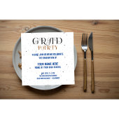 Minimalistisches Party Blau, Weiß und Schwarz Begleitkarte