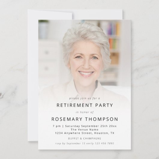 Minimalistisches Party für benutzerdefinierte Foto Einladung (Vorderseite)