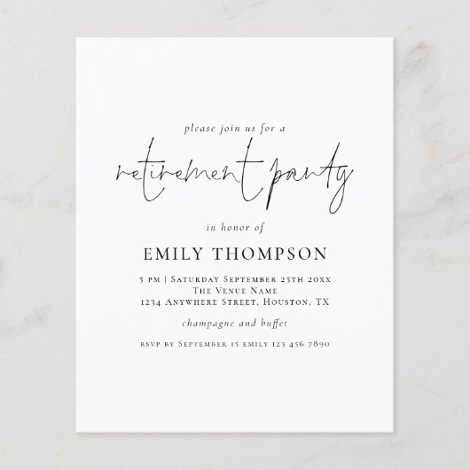 Minimalistisches Party für die Vergabe von Aufträg (Vorderseite)