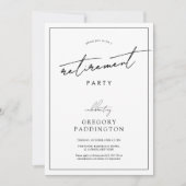 Minimalistisches Party für Schwarz-weiße Altersver Einladung (Vorderseite)
