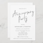 Minimalistisches Party zum Hochzeitstag Einladung (Vorne/Hinten)