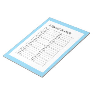 Minimalistisches Passwort-Tracker-Logbuch Notizblock