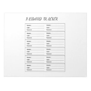 Minimalistisches Passwort-Tracker-Logbuch Notizblock