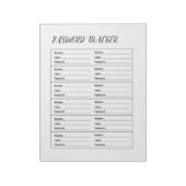 Minimalistisches Passwort-Tracker-Logbuch Notizblock (Rotiert)