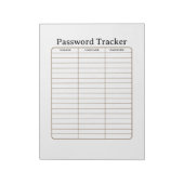 Minimalistisches Passwort-Tracker-Notizbuch Notizblock (Rotiert)
