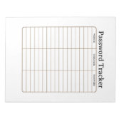 Minimalistisches Passwort-Tracker-Notizbuch Notizblock (Vorderseite)