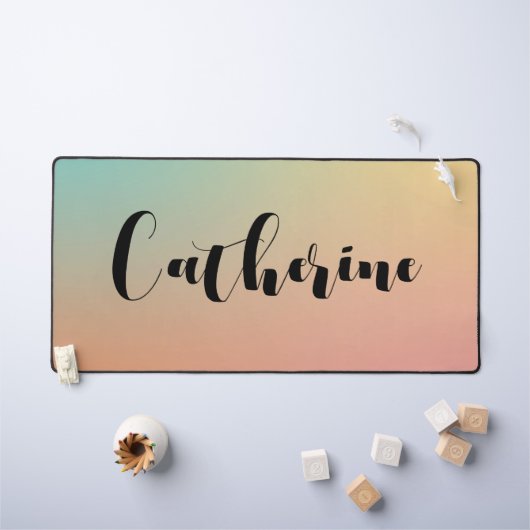 Minimalistisches Pastel-Rainbow-Handschriftzeichen Schreibtischunterlage (Kindertisch)