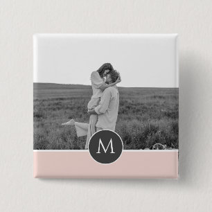 Minimalistisches Pastellrosa personalisierter Name Button