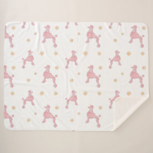 Minimalistisches Pastellrosa-Pudel-Muster-Decke Sherpadecke