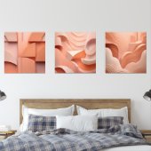 Minimalistisches Peach Abstrakt Art Modernes geome Bilderwand Sets (Schlafzimmer)