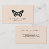 Minimalistisches Peach Butterfly-Logo Visitenkarte (Vorne/Hinten)