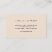 Minimalistisches Peach Butterfly-Logo Visitenkarte (Rückseite)