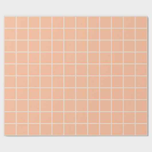 Minimalistisches Peach Grid Einfaches geometrische Geschenkpapier (Flach)