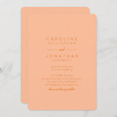 Minimalistisches Peach Orange Elegante Moderne Hoc Einladung (Vorne/Hinten)