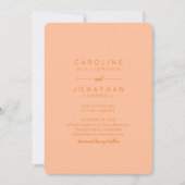 Minimalistisches Peach Orange Elegante Moderne Hoc Einladung (Vorderseite)