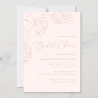 Minimalistisches Peonies-Brautparty mit Hand gezei