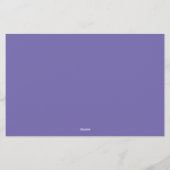 Minimalistisches Periwinkle-Monogramm Briefpapier (Rückseite)