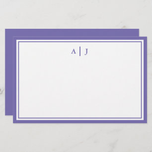 Minimalistisches Periwinkle-Monogramm Briefpapier