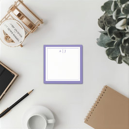 Minimalistisches Periwinkle-Monogramm Post-it Klebezettel