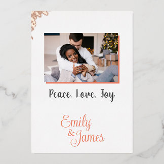 Minimalistisches Personalisiertes Foto Chrismast-K Folien Feiertagskarte