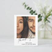 Minimalistisches Personalisiertes Foto für moderne Dankeskarte (Stehend Vorderseite)