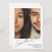 Minimalistisches Personalisiertes Foto für moderne Save The Date (Vorne/Hinten)