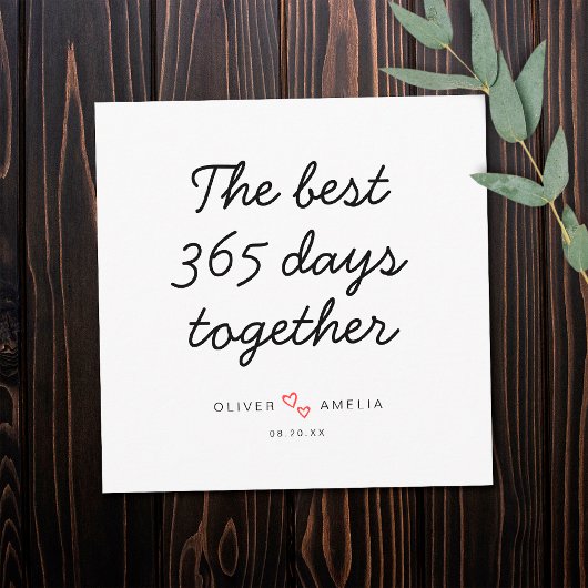 Minimalistisches Personalisiertes Hochzeitstag Karte