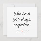 Minimalistisches Personalisiertes Hochzeitstag Karte (Vorderseite)