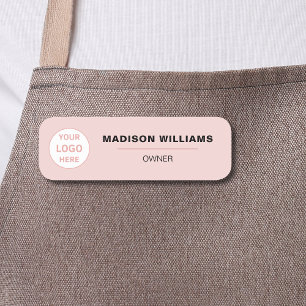 Minimalistisches Personalisiertes Logo Rosa Namensschild