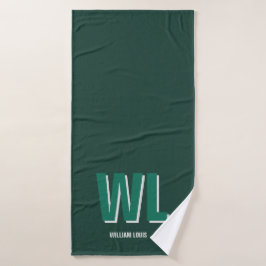 Minimalistisches personalisiertes Monogramm in Sma Badehandtuch